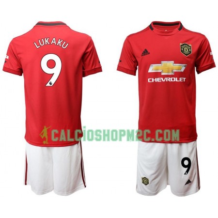 Manchester United Lukaku 9 Bambino Maglia Prima 2019/2020 Manica Corta (+ Pantaloncini)